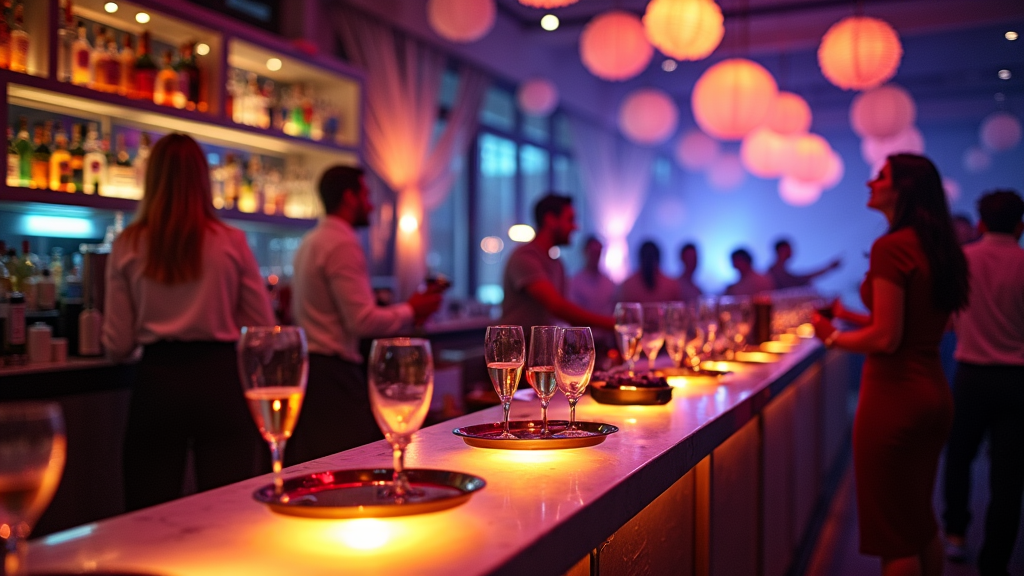 Bartending at a busy event