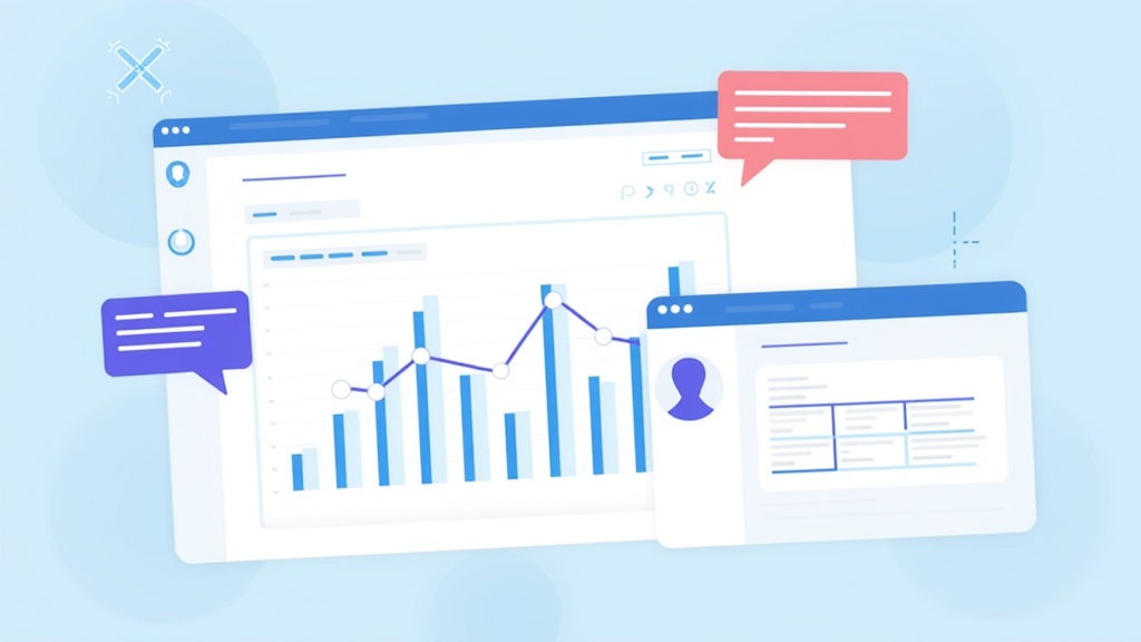 Wealthy Affiliate Community 1 A dynamic website dashboard with charts, chat windows, and digital tools, symbolizing an active online community platform.